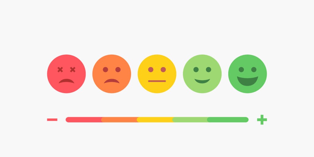 5 emojis in order from least to most happy