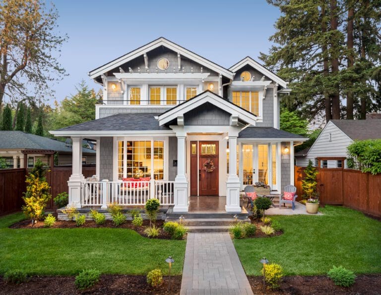 The front of a house.