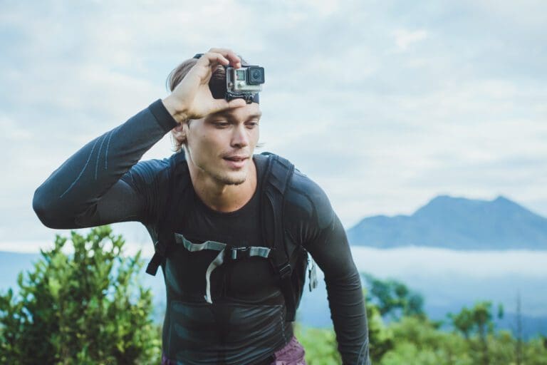 Man using a go pro.