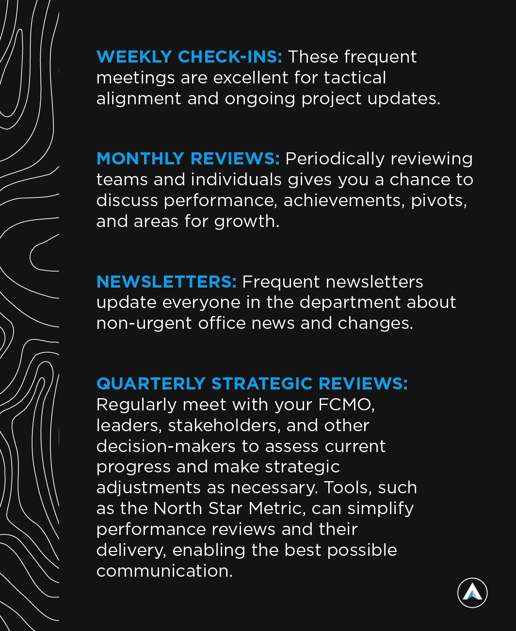 4 paragraphs of text on black background with geometric pattern